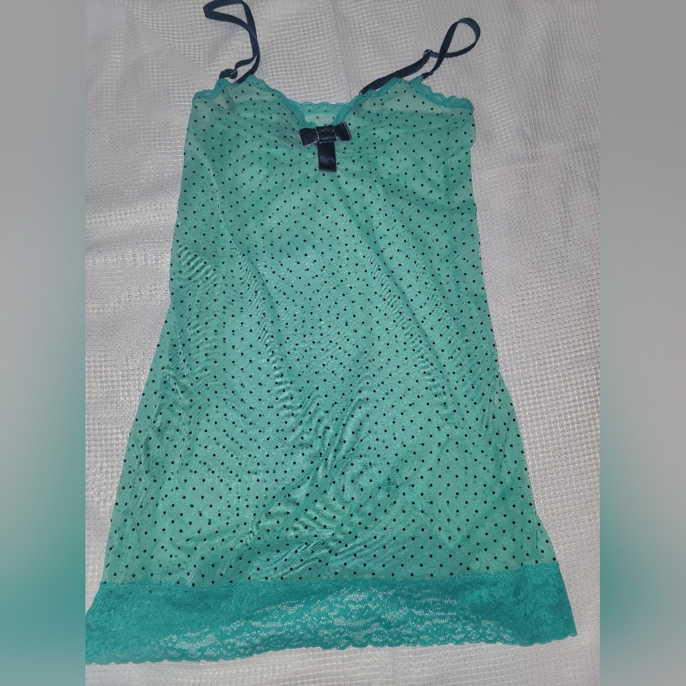 Teal Polkadot Sheer Nighty